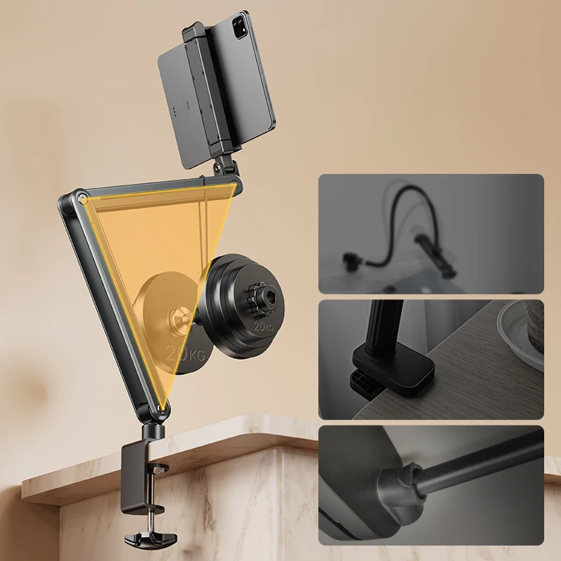 

Foldable Bed/Desk Arm Mount Adjustable 360° Rotation Tablet Stand for IPad/iPhoneX/iPad Pro/N-Switch for 4.5-12.9 Inche Devices