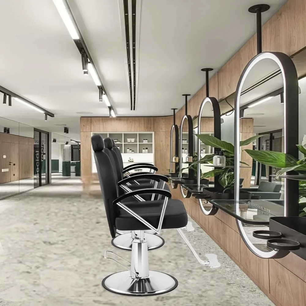 

Barber Chair, Adjustable Reclining with Swivel Base, Heavy Duty Modern Styling Chairs for Stylists, Shampoo Salon Chair