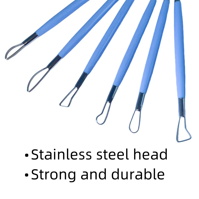 6 pieces of stainless steel double head pottery carving knife DIY handmade fruit and vegetable sculpture tools