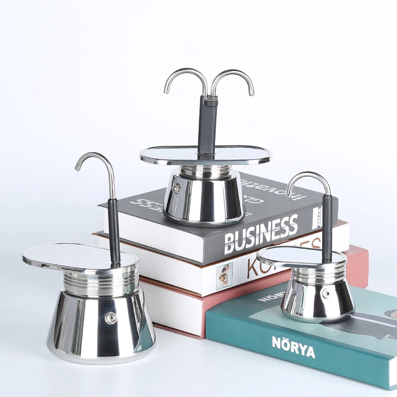 304 Stainless Steel Dual Pipe Durable Food Nonslip Thickened Strainer Widely Mocka Moka Pot