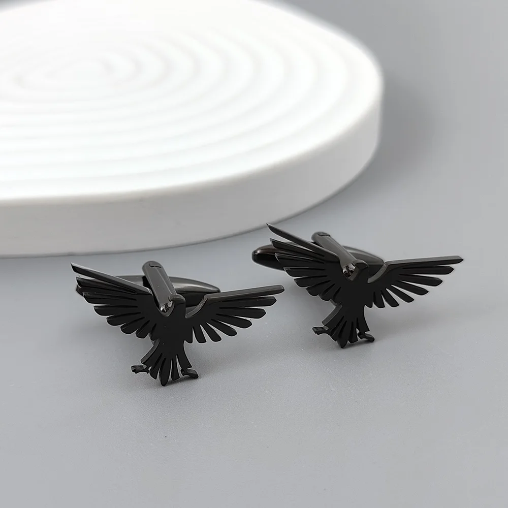 Botones de águila hueca forrados franceses, accesorios de negocios de alta gama para hombres, joyería de boda para marido, regalo para padre, nuevo