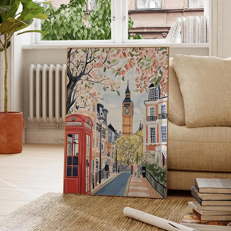3PCS 런던 도시 풍경 포스터 건축 벽 아트 인쇄 여 - Home Decor London 리뷰 및 가격