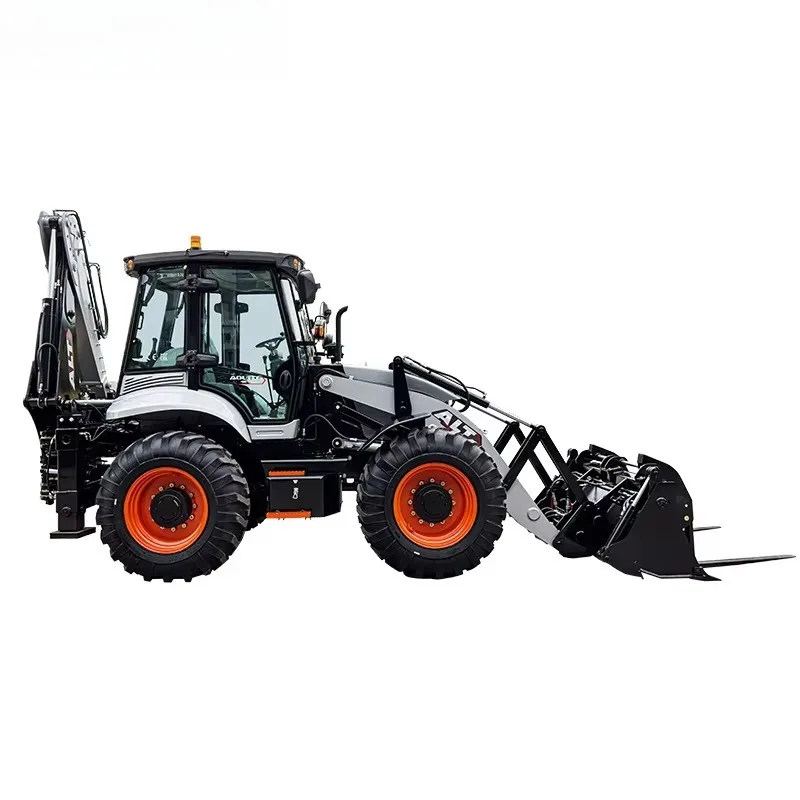 Heavy Duty Backhoe Loader 7.8ton 4WD Wheel Loader Diesel CE EPA Certification Construction Machinery For Earthmoving Work