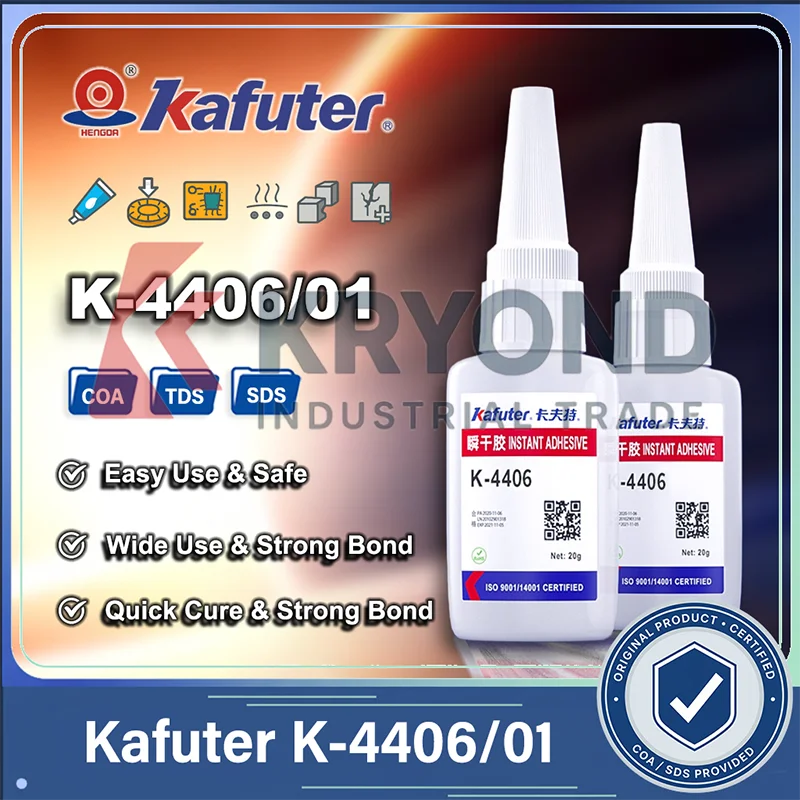 Kafuter K-4406 20g Sealant for Plastic Rubber Elastomers Fast Curing High Strength Durable Waterproof Adhesive Industrial Use