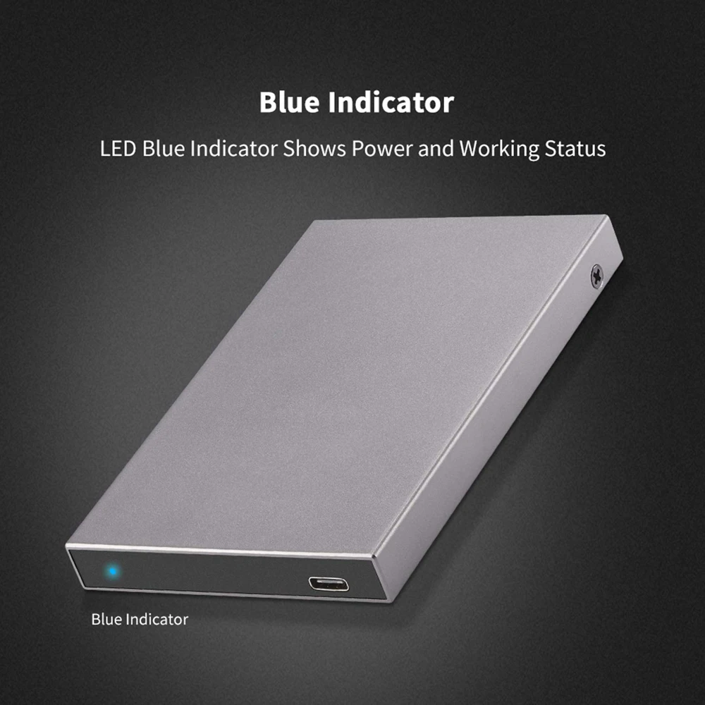 SSK Aluminium 2,5 Zoll Festplattengehäuse USB C 3.1 6 Gbit/s zu SATA Externer Festplattengehäuseadapter SATA HDD SSD mit UASP-kompatibel