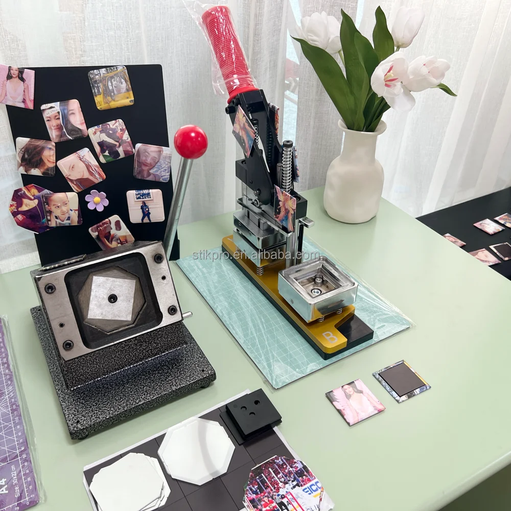 

Hot Sale Square 50x50 Mm Custom Pin Photo Fridge Magnet Button Making Machines Maker Button Machine Kit