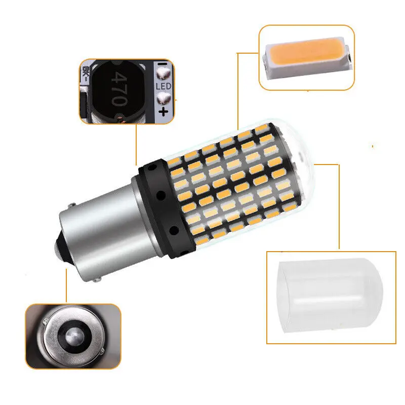 1x 1156 BA15S P21W LED 144SMD CANBUS HighPower 6000k Turn Signal Tail Light Bulb.red.white.yellow.