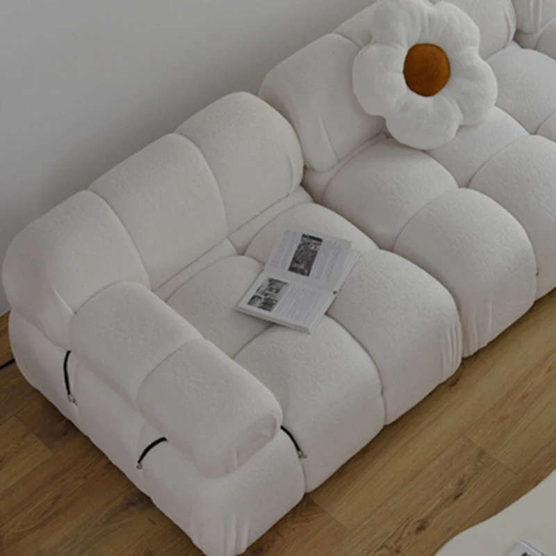 Stretch Recliner Sofa Nordic Style Minimalist Longue Unusual Couch White Design Lambswool Divani Soggiorno Living Room Furniture