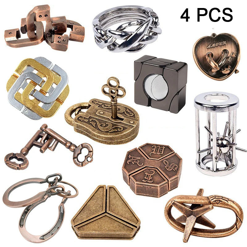 

Child Classic 3D Metal Puzzle Lock And Unlock Toys Brain Teaser IQ Logic Magic Baffling Puzzles Game For Adults Kids Funny Gifts