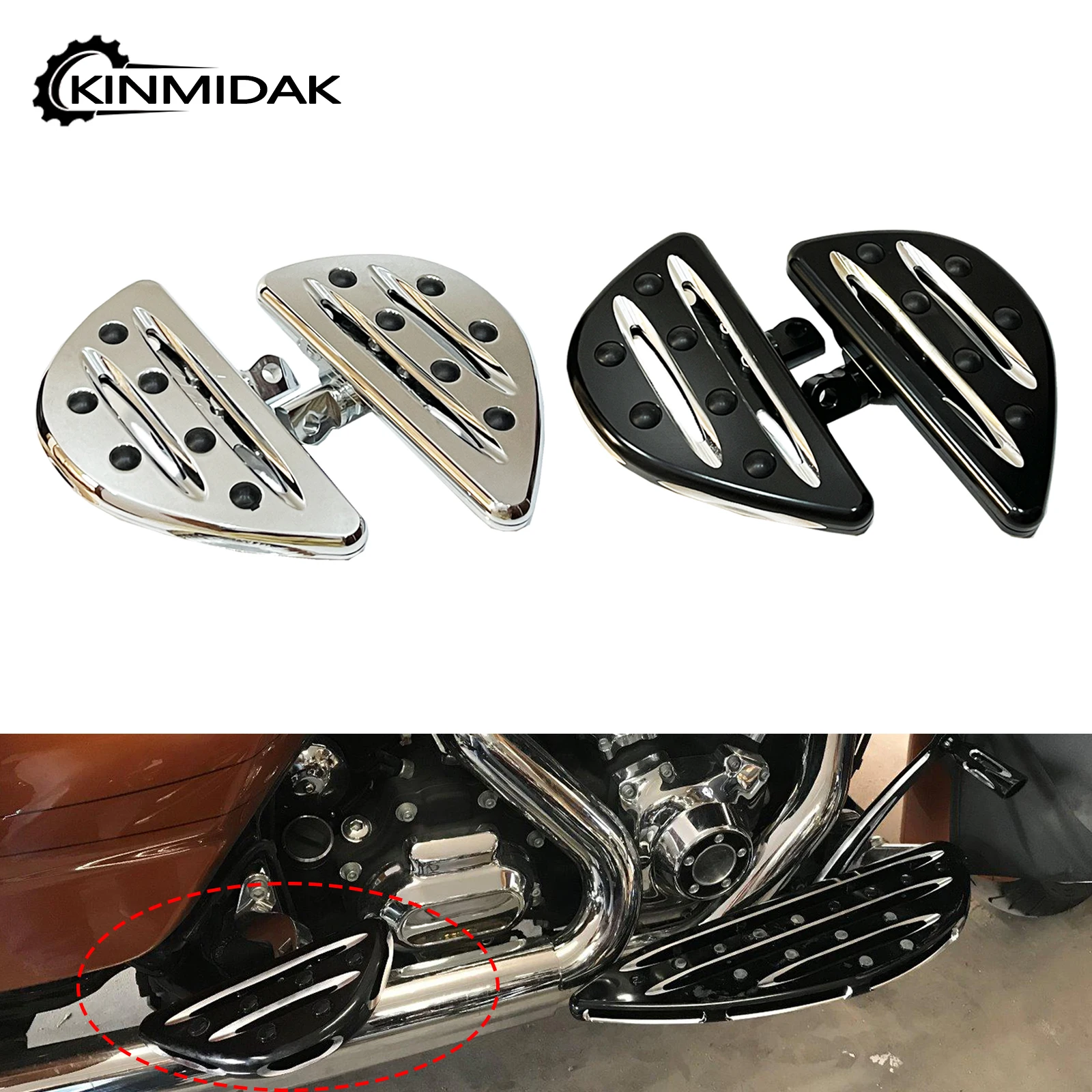 Motorcycle Passenger Floorboards Male Mount Rear Foot Pegs For Harley Touring Street Glide Dyna Sportster 883 1200 XL Softail