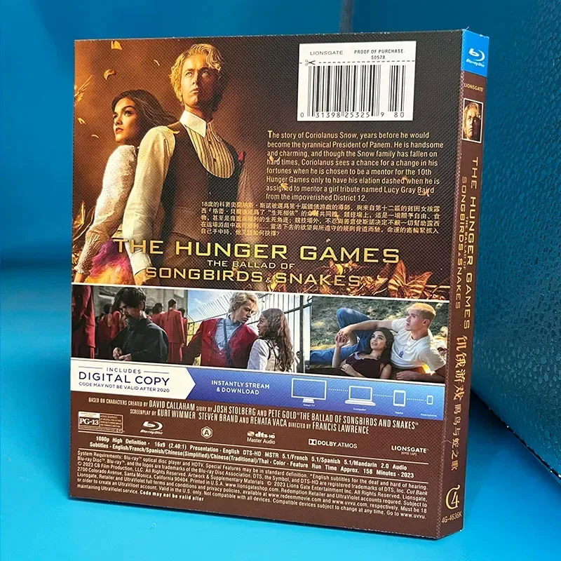 High Definition Science Fiction Drama The Hunger Games Song of Songbirds and Snakes Single Disc Box Medium Subtitles BD