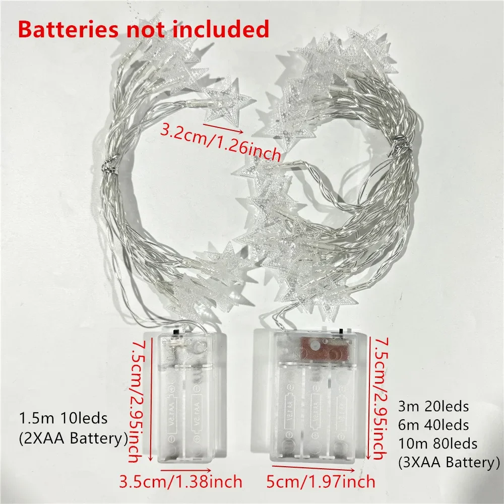 Lampu String Baterai LED Fairy Light Garland Natal untuk Dekorasi Rumah, Pesta Pernikahan, Perkemahan, Tahun Baru, dan Ramadhan