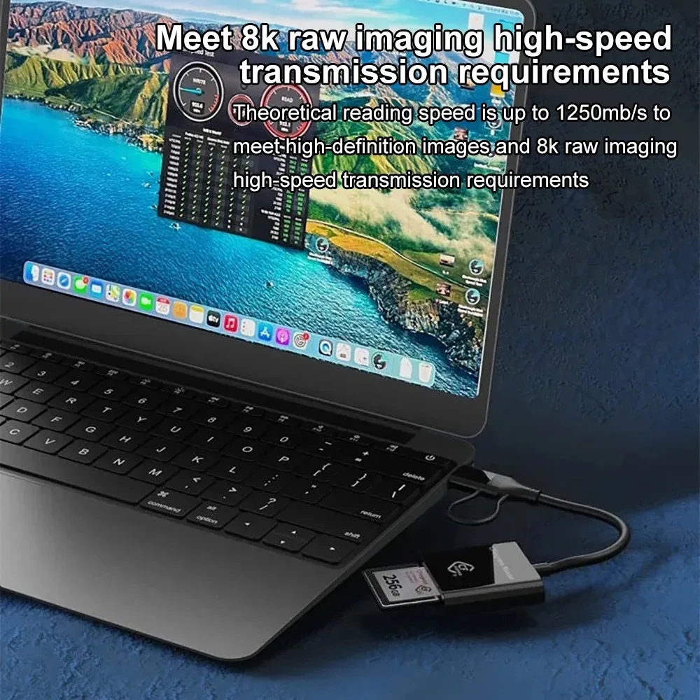 Устройство чтения карт CFexpress Type B, 10 Гбит/с, устройство чтения карт USB3.2 Gen2 USB-C CFe для Android Windows XP/Vista/7/8/8.1/10/11 Mac OS