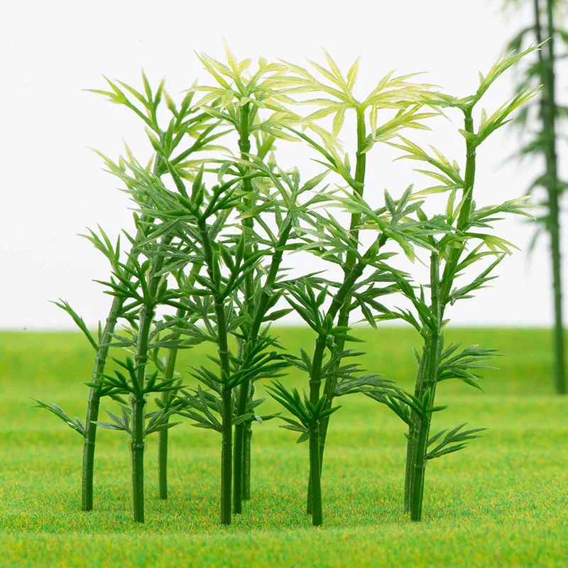 5Pcs Miniature Bamboo Tree Plastic Model Kit Micro Landscape Diorama Materials Sand Table Model Decor Accessories Toys Hobbies