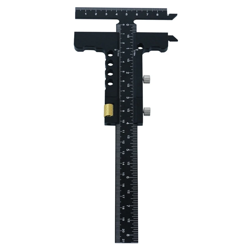 

Woodworking Scriber Gauge Measuring Tool T-Square Scribing Marking Framing Ruler Aluminum Alloy Sliding Marking Gauge