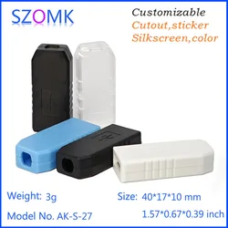 10Pcs 40*17*10mm usb stick plastic housing for electronics products szomk hot sales usb plastic shell box usb enclosure box