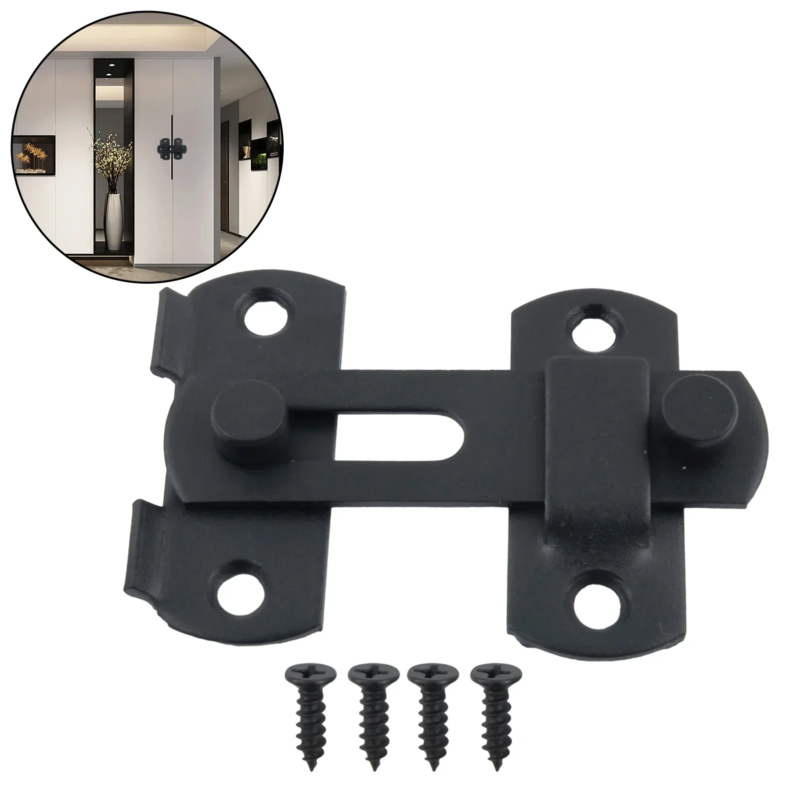 

Matte Black Stainless Steel Gate Latches Flip Latch Safety Lock For Casement Moving Sliding Barn Bathroom Doors Accessories