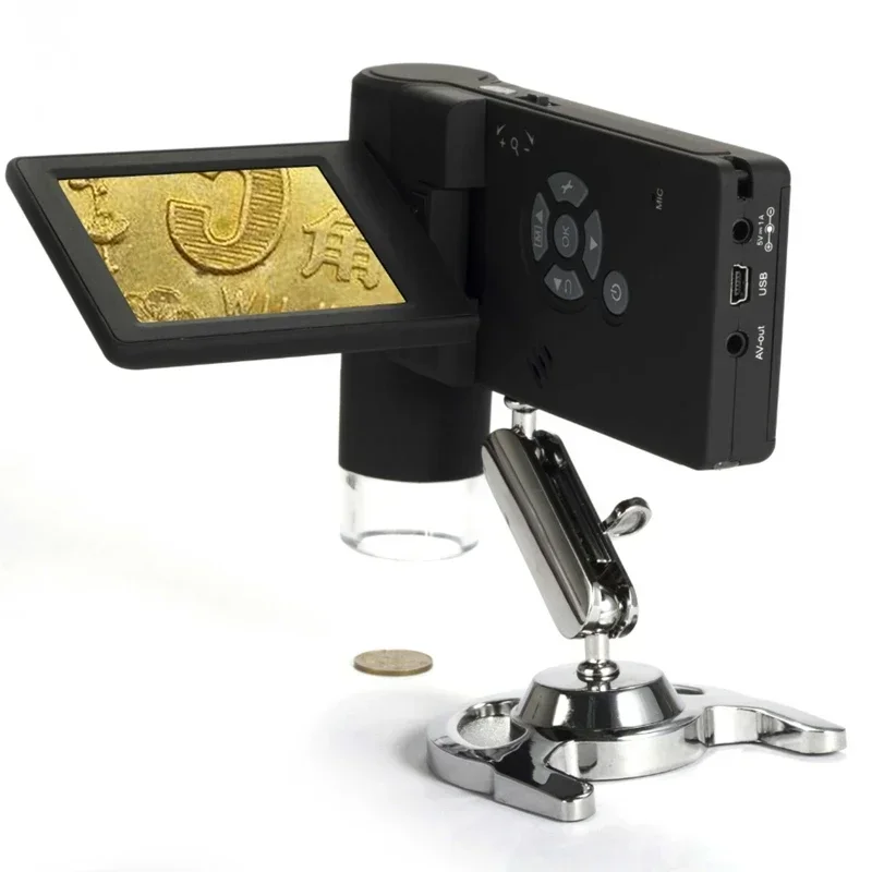 Portable Digital Mobile Microscope 3 Inch LCD Display Screen 8 LED HD Foldable USB Lithium Battery Magnifier Camera Tools