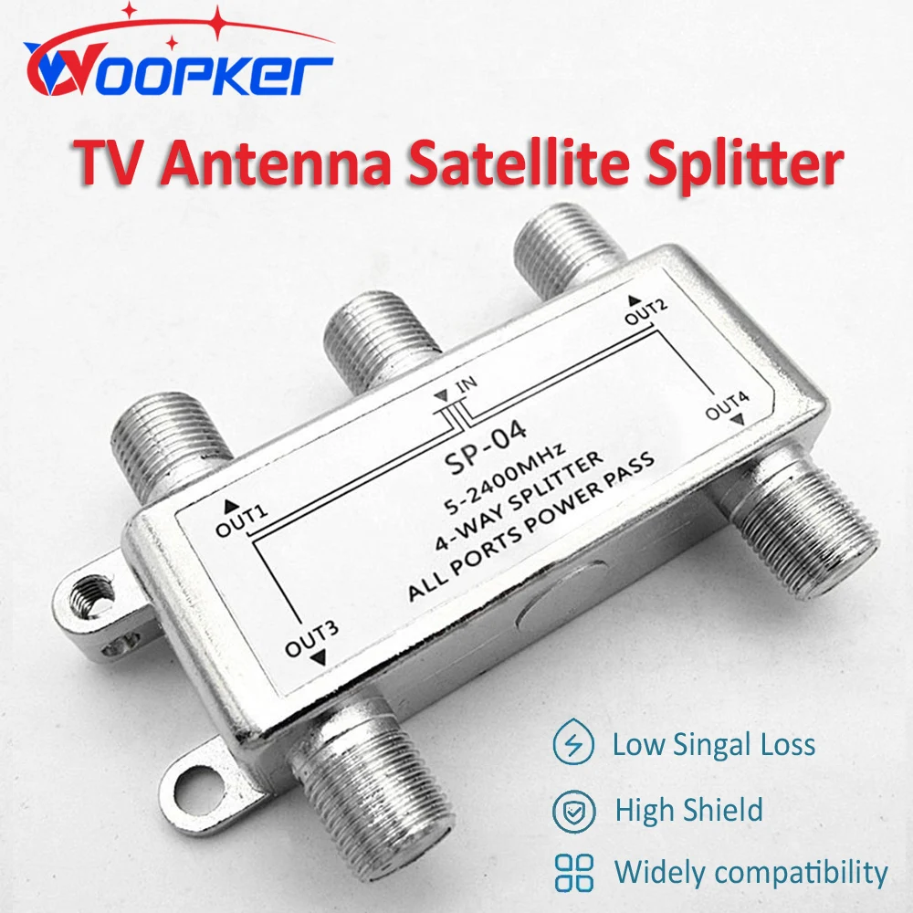 WOOPKER 5-2400MHz 2/3/4 ウェイユニバーサル TV アンテナ衛星スプリッタ同軸ケーブル信号ディストリビュータ F タイプメスコネクタ