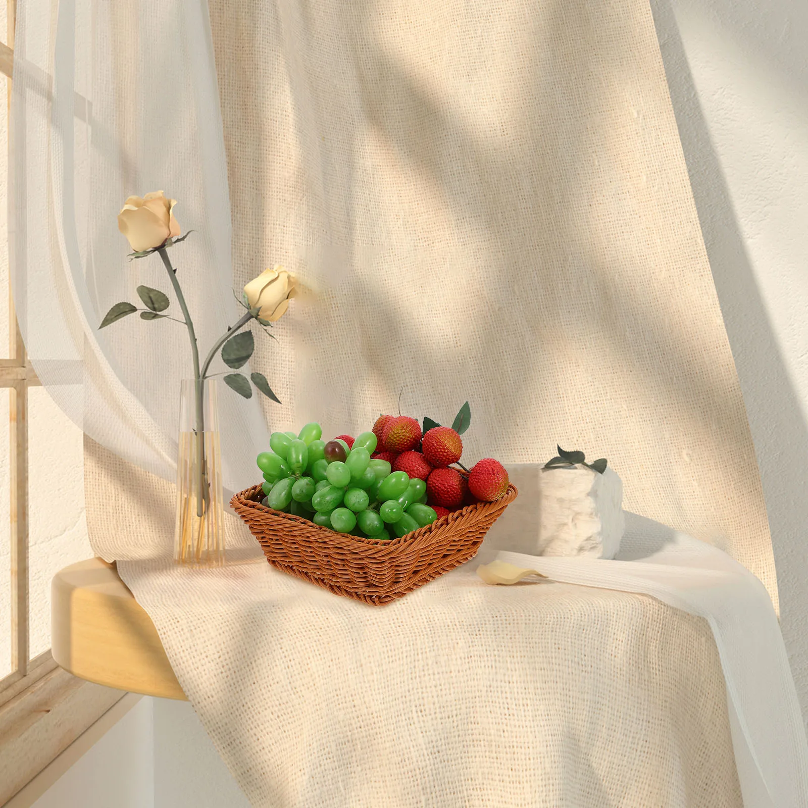 

3pcs Woven Storage Baskets Kitchen Fruit Holder Home Decoration Creative Food Basket For Snacks Vegetables Candies