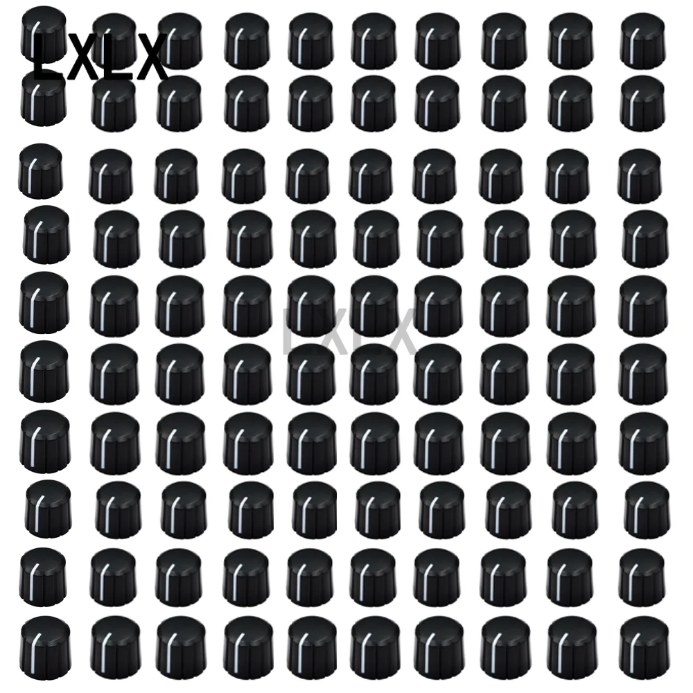 LXLX1 100 Pcs Plastic Knobs 15*13.5mm Potentiometer Cap Switch Knob Encoder Cap Half Shaft Hole 6*4.5mm