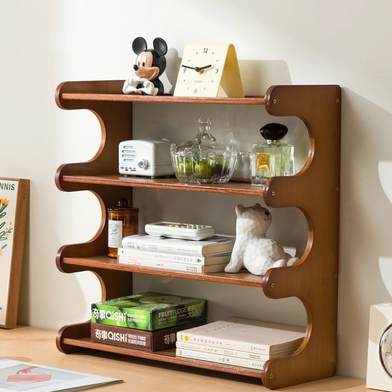 

Firm Desktop Bookshelf Household Multi-layer Simple Shelf Dormitory Bookcase Office Station Storage Display Stand Nanzhu