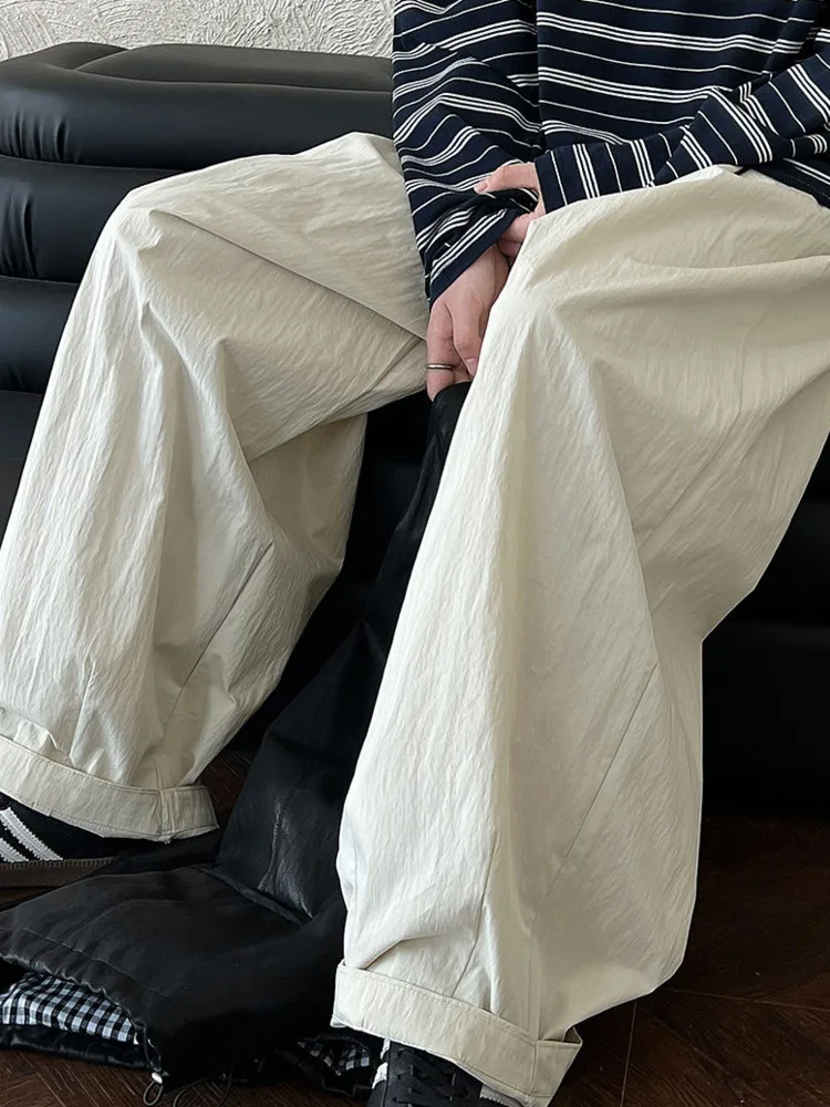 WHTREND الأساسية بسيطة تنوعا فضفاض السراويل الطويلة للنساء الخريف جديد مستقيم عادية واسعة الساق بنطلون WH2077 #3