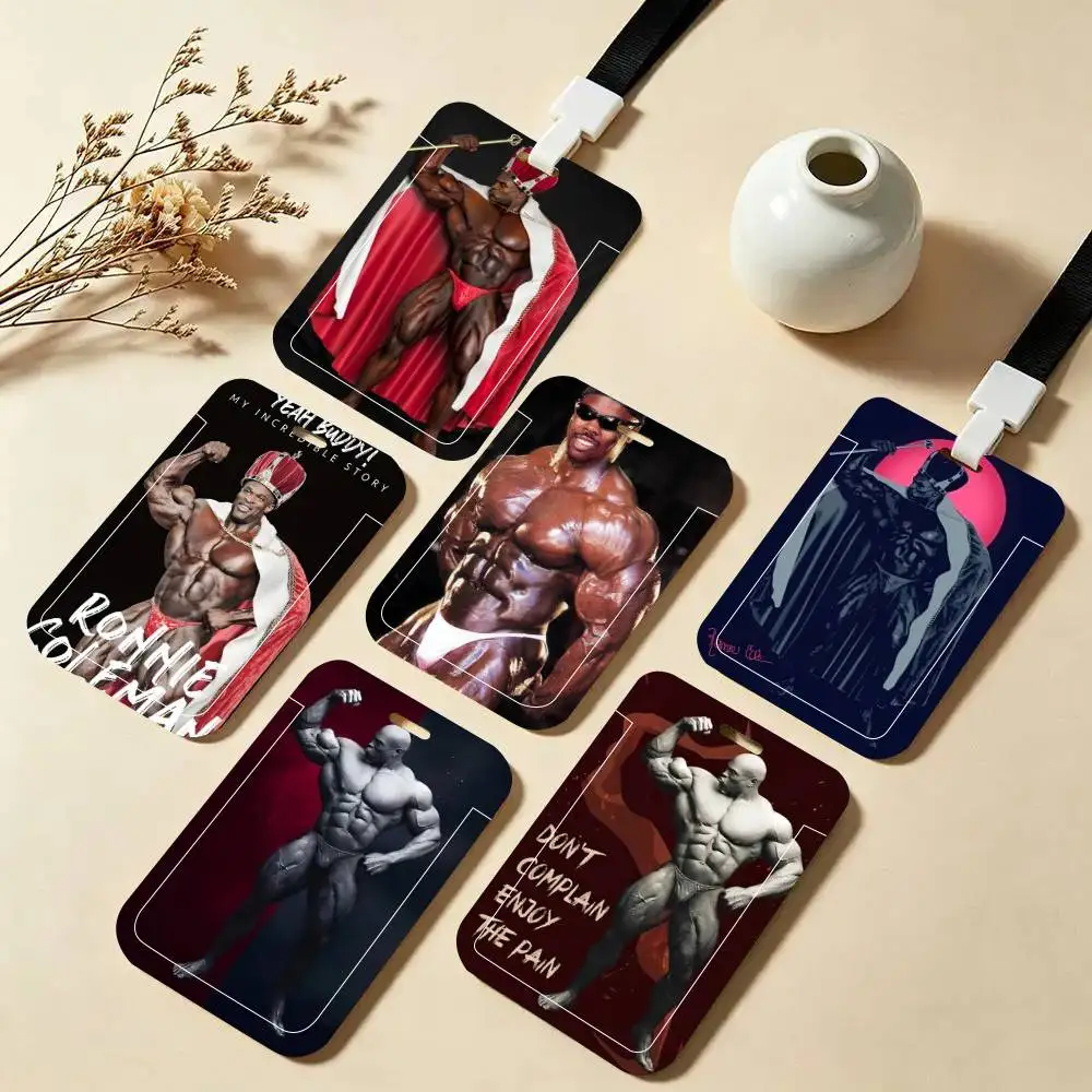 Porta Tarjetas de Identificación Ronnie Coleman Mr Olympia con Correa para el Cuello, Colgante, Porta Credenciales, Llavero, Estuche para Credenciales de Trabajo, Regalo