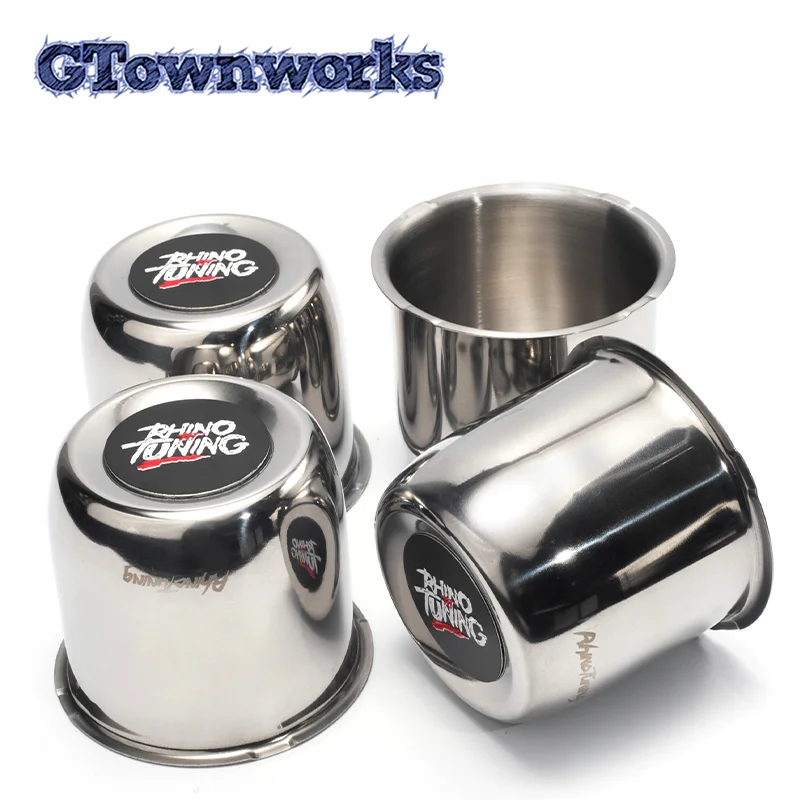 3.31in Push Through Center Cap For 83mm Trailer/Truck Rim Stainless Steel Hub Cover Bore 3.19in Tall With Logo Accessoriess