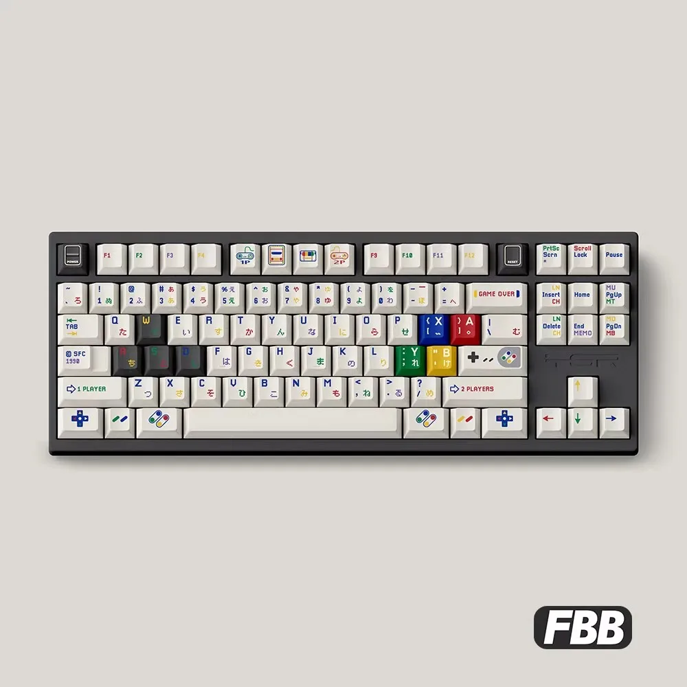 Teclas FBB SFC 1990, tema de máquina de juego, tapa de tecla de teclado mecánico, interruptores MX, teclas artesanales, Joystick, accesorio personalizado DIY