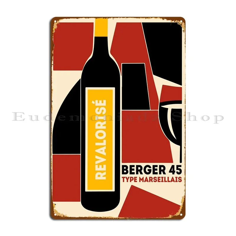 Berger 45 Wine Metal Sign Bar Plaques Club Bar Home Print Tin Sign Poster