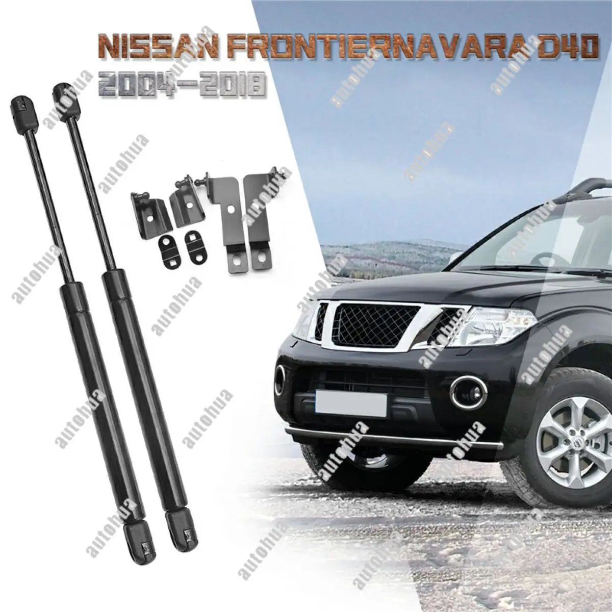 

2x Front Hood Bonnet Struts for Nissan Frontier Navara Suzuki Equator ALTV Gas Lift Shock Dampers Support Assist Springs Props