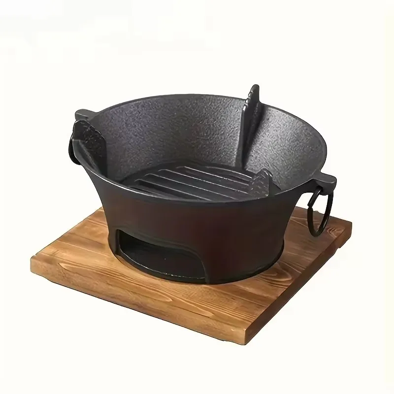Ensemble de poêle à charbon de bois japonais Portable en fonte pour Camping en plein air barbecue cuisson de gâteaux de riz-cuisinière de cuisine extérieure domestique