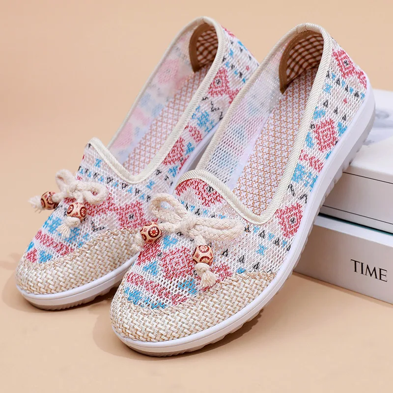 

XIHAHA Женская летняя дышащая спортивная обувь на плоской подошве из сетчатой ткани Asaguchi, женская обувь, повседневные кроссовки, танцевальная обувь для девочек