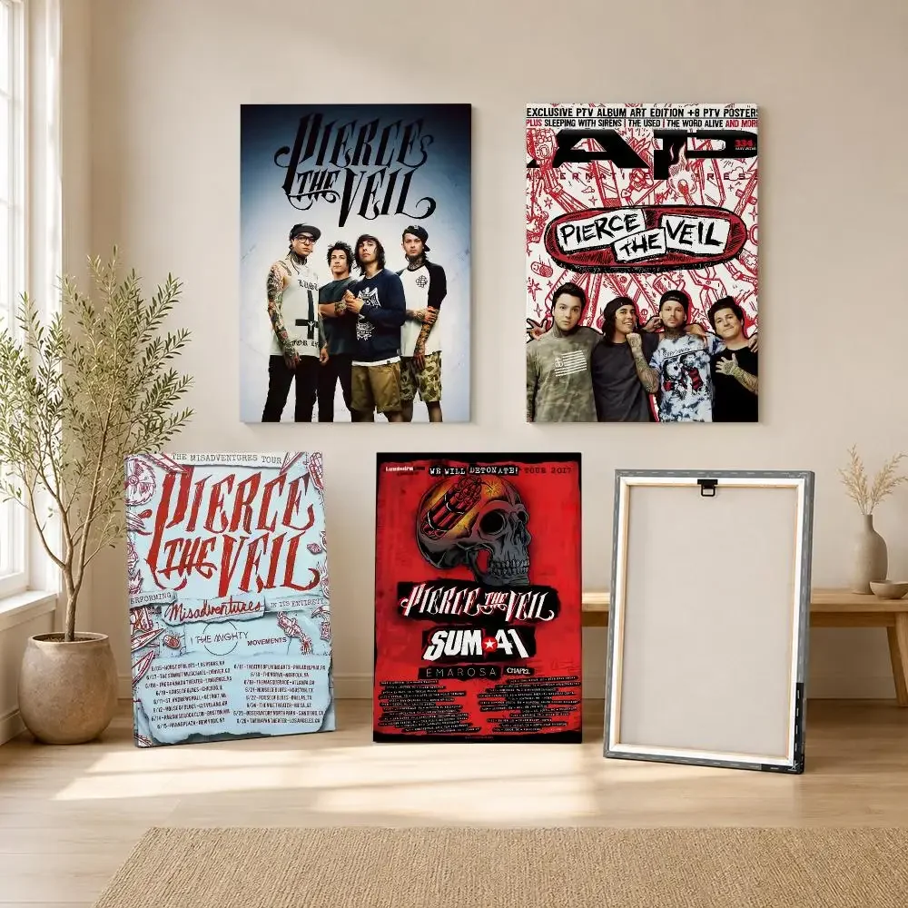 P-Pierce The Veil Band Emo Edgy Framed Wall Painting Framed Canvas Wall Art Print | Modern Poster | Home Hallway Decor