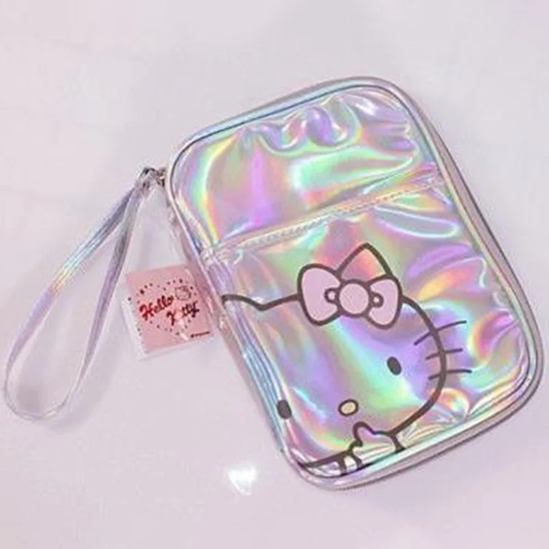 Sanrio Hello Kittys tas penyimpanan ID lucu Anime gadis hati warna mutiara kartun cetak tahan air dompet koin hadiah anak perempuan