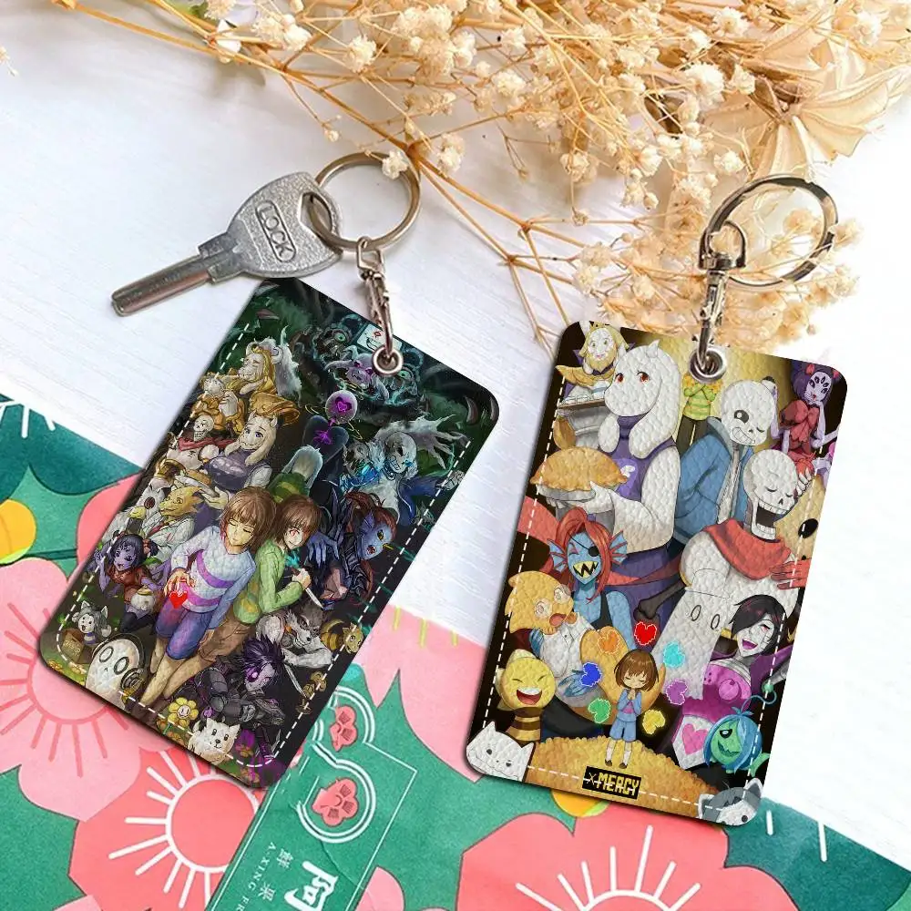 Funny Undertale Badge Holder Keychain For Bank Business Work Card Holder Student Card Protective Case Bus Card