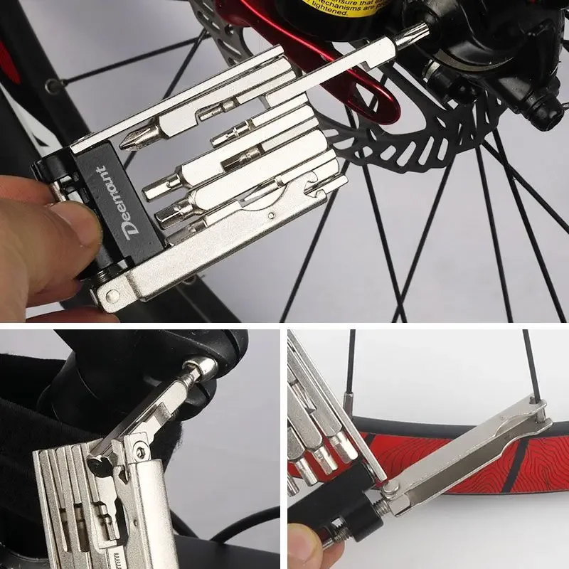 Compacte 11-In-1 Fiets Multitool Ketting Cutter Zeskant Zeskant Kruis T25 Spaak Dop Sleutel Schroef Driver Set