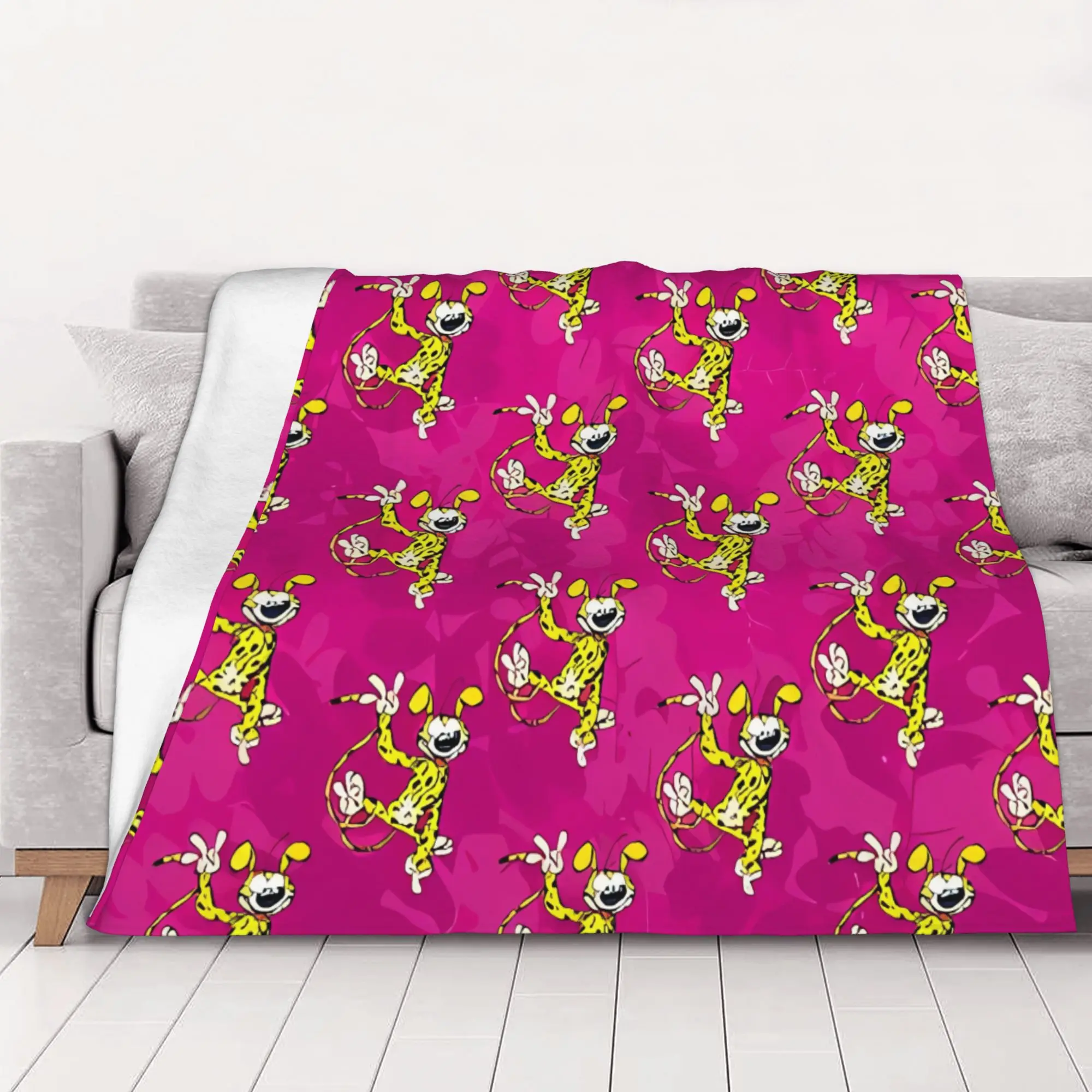 1PC home Cutecore Marsupilami Waving Marsupilami Blanket Super Cosy Plush Home Living Room Sofa halloween