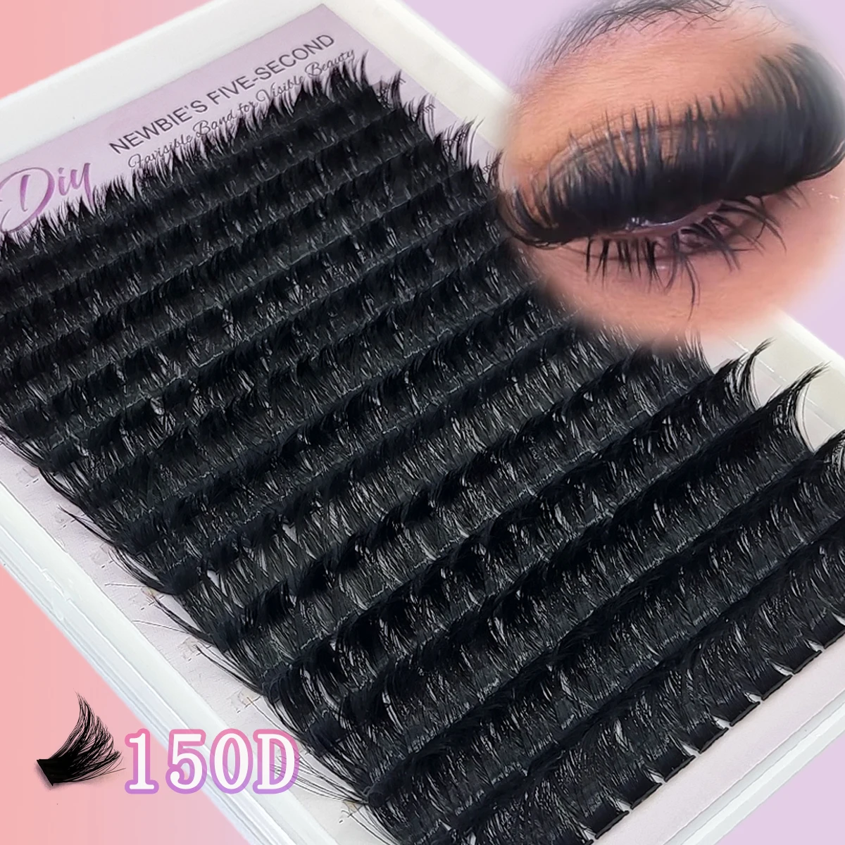 HBZGTLAD 14 Reihen Einzelwimpern Natürliche Russische Volumen-Nerzwimpern 100-200D Cluster Wimpernverlängerung Make-up Wimpern – Detail 13