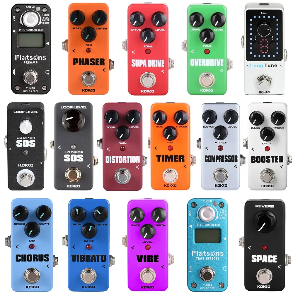 

KOKKO Guitar Effect Pedal Compressor/Booster/Distortion/Chorus/Overdrive/Looper/Timer/Wah Electric Guitar Parts & Accessories