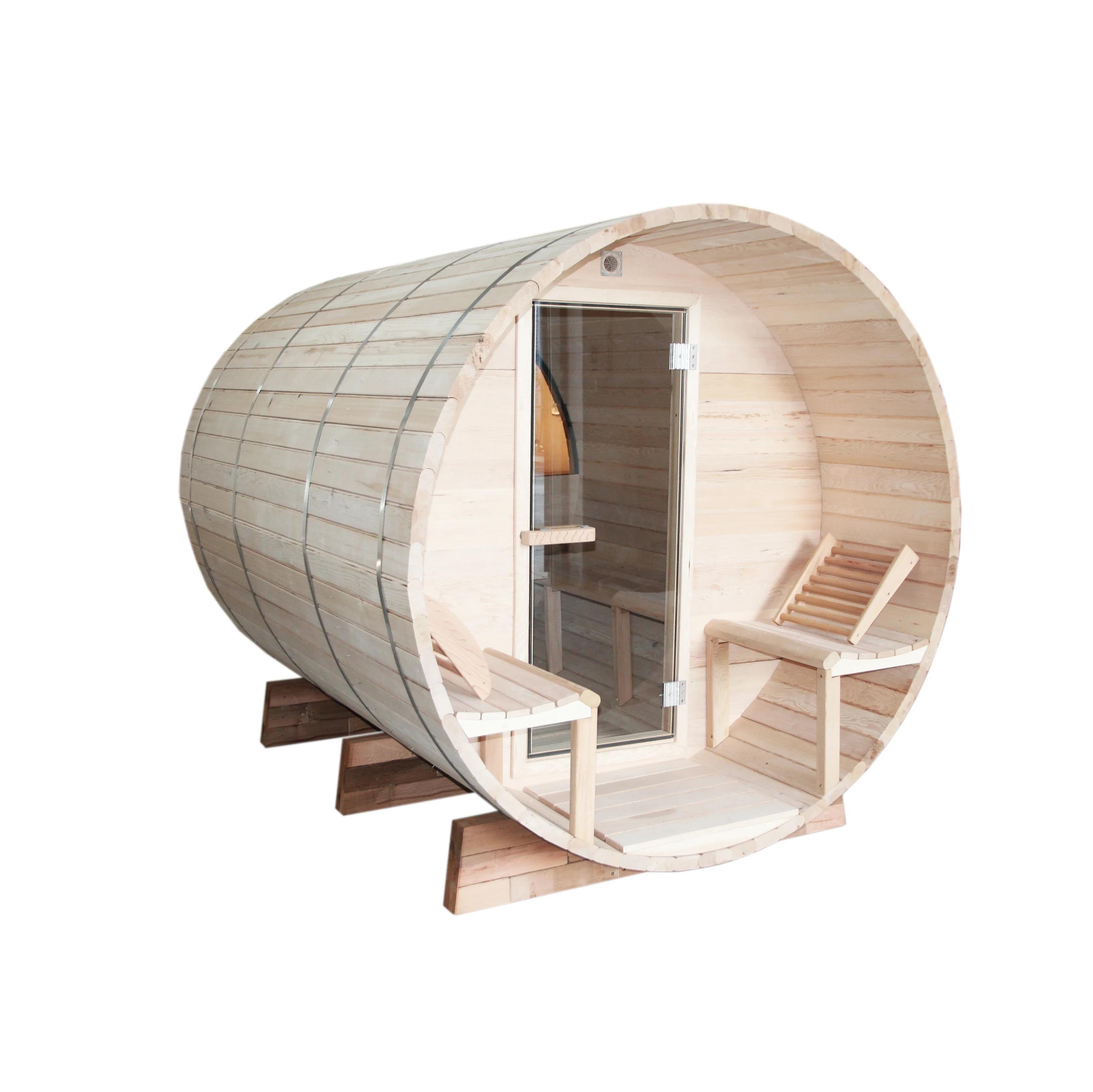 8ft 6 Person With Panoramic Window Cedar Barrel Sauna Outdoor Sauna Room Sauna Bath