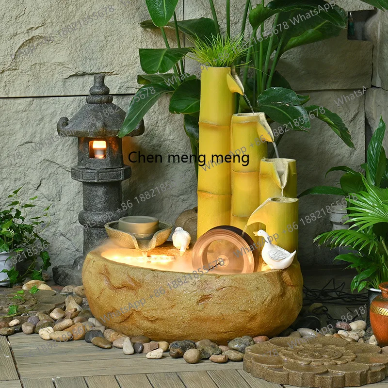 

Water wheel and flowing water ornament cycle, tea room store living room office desktop landscape opening decoration