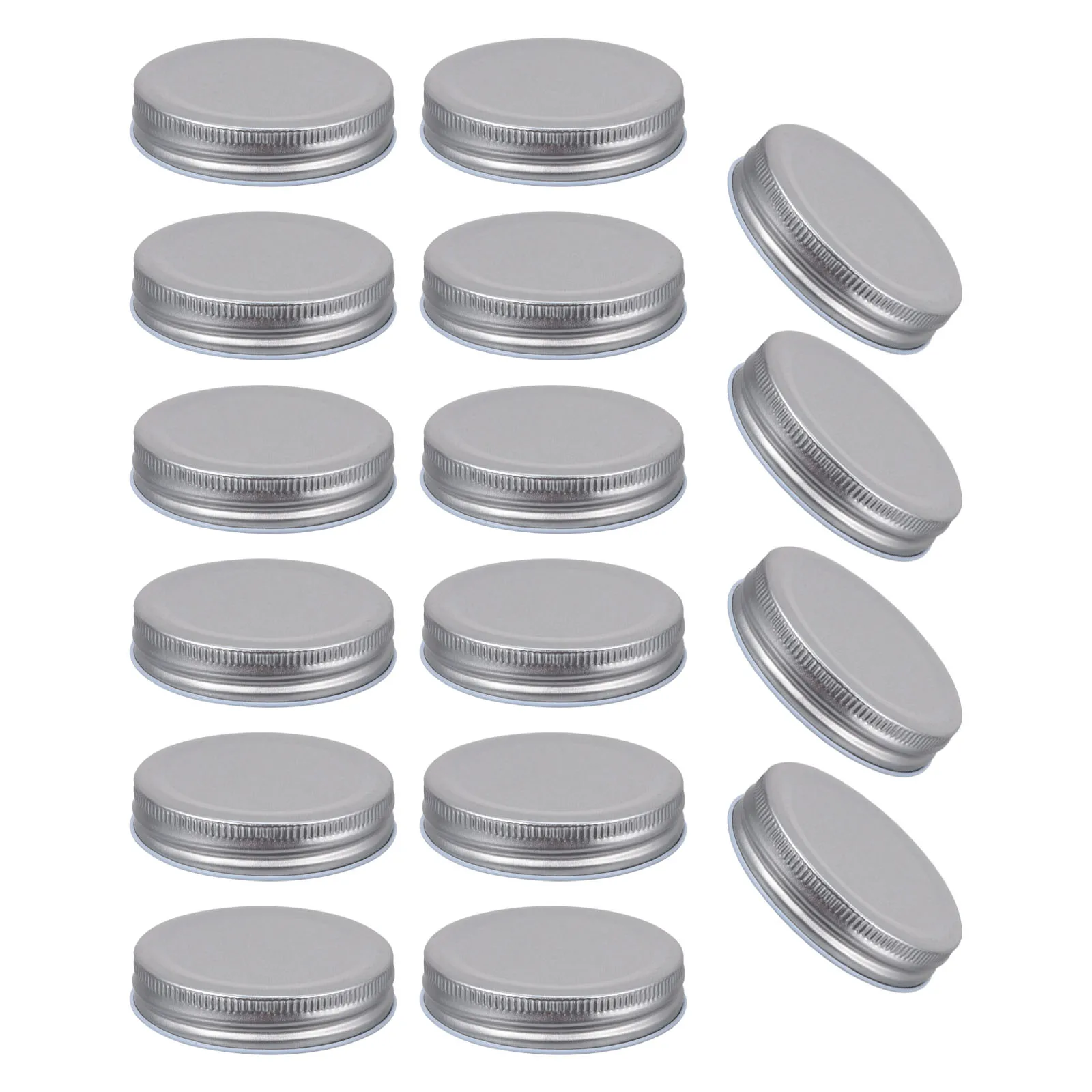 

16Pcs Airtight Jar Tinplate Lid One-Piece Type Covers for Storage Freezing Refrigerator Silver Tinplate