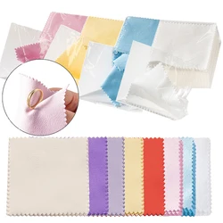 10/50pcs Jewelry Polishing Pink Color Fabric Polish Cleaning Cloth Soft Wipe For Silverware Tool Making Supplies Accessories