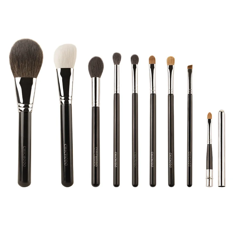 Qingyun 9 Cangzhou Makeup Brush Set High end Animal Hair Cover Brush Solid Wood Baking Paint Brush Handle in Stock