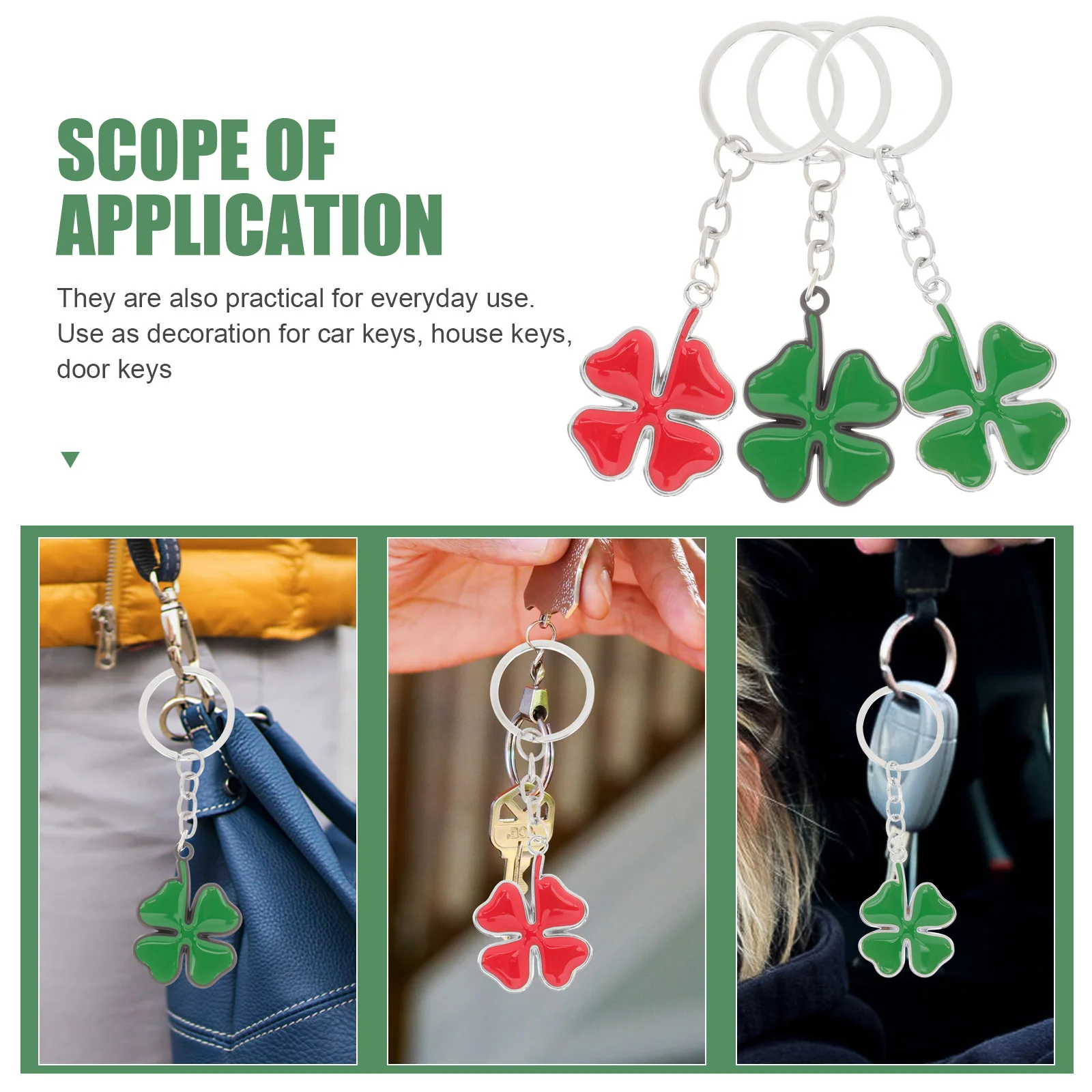 3 Pcs Keychain Ring Decor StPatrick Day Meaningful of The Lid