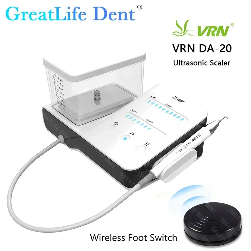 

GreatLife Dent Dental VRN DA-20 стоматологический ультразвуковой скалер, 10 шт, светодиодный наконечники, беспроводная педаль, стоматологический скалер