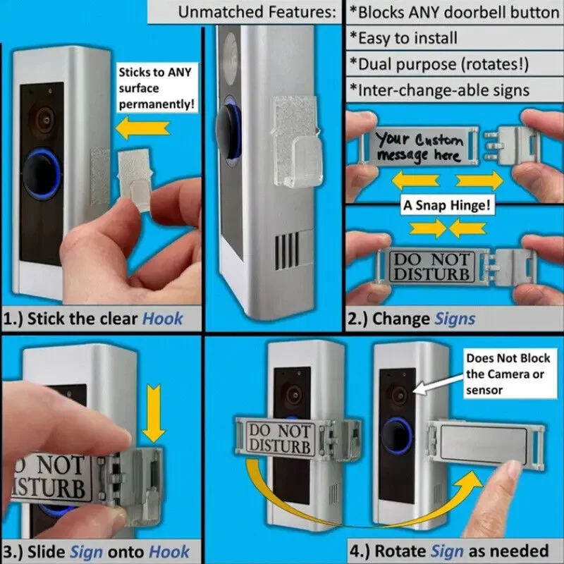 Universelle Abdeckung für Ring Arlo Eufy Blink Wyze Doorbell DO NOT DISTURB You Custom