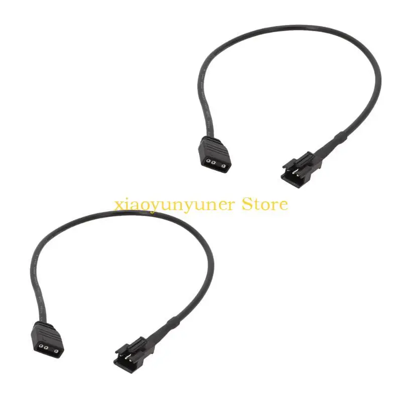P9JB Pack of 2 5v12v 4Pin to SM4Pin Female ARGB Adapter Cable for DEEPCOOL/Lian Li PC Case LED Strips Computer Cooling Fan